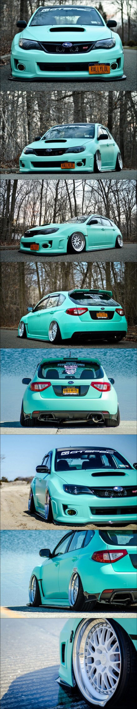 【汽车改装】"薄荷绿"mint green subaru impreza sti 写真!